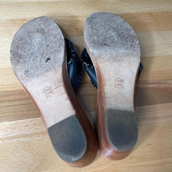 Jack Rogers Demi Wedges Size 6 M Black Leather Wom - Picture 7 of 8